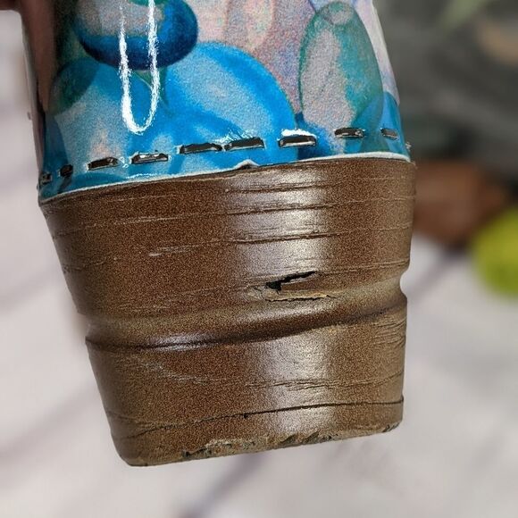 Sanita The Original Danish Clogs Blue Bubble Print Nurse Clogs - Picture 9 of 10